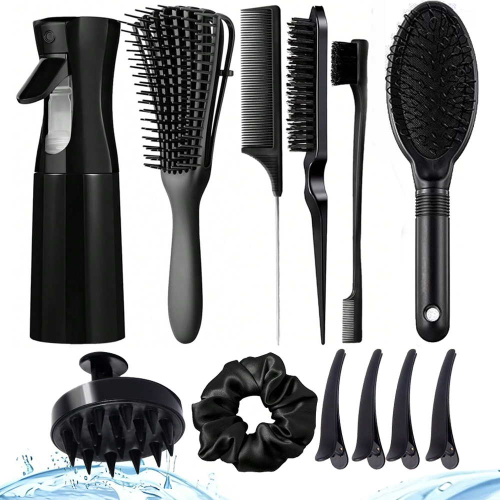 Hair Care For Wavy Hair - Detangling Brush Set with Spray bottle,