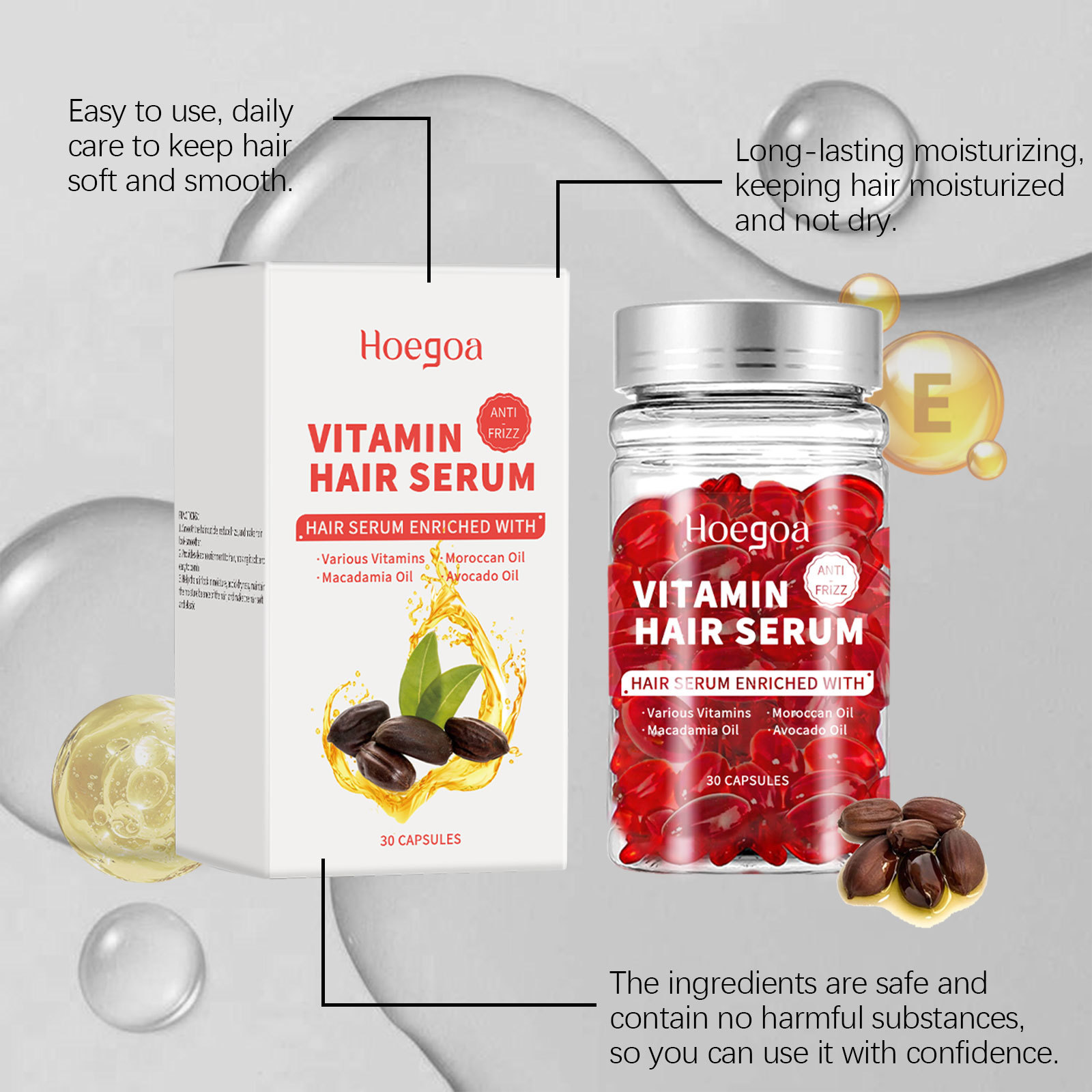 Hair Care Oil Serum - Vitamin Hair Care Serum Capsules Increase