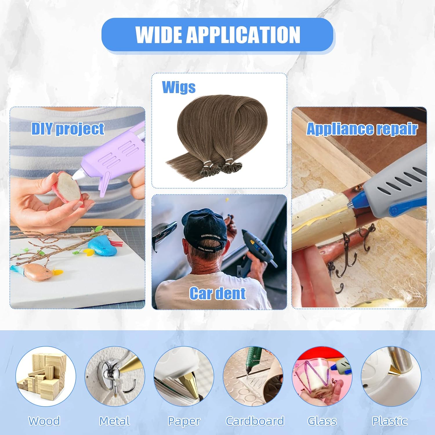 24 Pcs Professional Hair Exten - Glue Gun Hair review and price